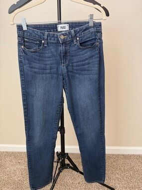 PAIGE Mid Kylie Crop Indigo Blue Skinny Jeans